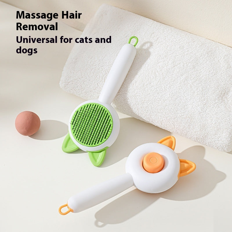 Escova para Cães e Gatos Pente Auto-limpante Removedor de Pelos para Cães e Gatos Ferramentas de Higiene e Tosa Pente Desfrizante para Pets Acessórios para Cães e Gatos