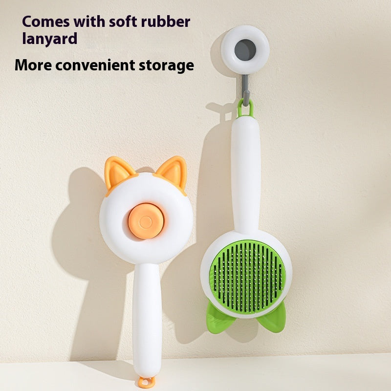 Escova para Cães e Gatos Pente Auto-limpante Removedor de Pelos para Cães e Gatos Ferramentas de Higiene e Tosa Pente Desfrizante para Pets Acessórios para Cães e Gatos
