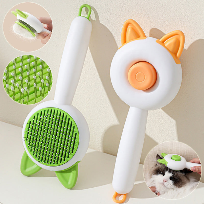 Escova para Cães e Gatos Pente Auto-limpante Removedor de Pelos para Cães e Gatos Ferramentas de Higiene e Tosa Pente Desfrizante para Pets Acessórios para Cães e Gatos